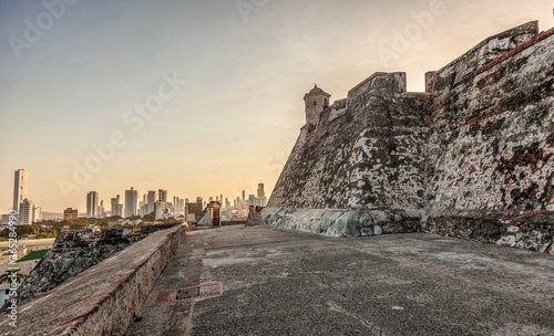 Sunset in Castillo San Felipe Cartagena Colombia photo