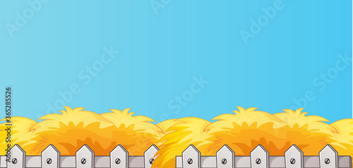 Bright blue blank banner with straw