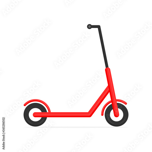 Scooter vector illustration isolated on white. Red cut eco scooter transportation.