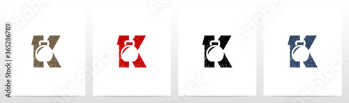 Kettlebell On Letter Logo Design K