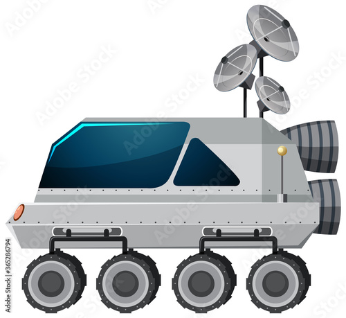 Isolated lunar roving vehicle on white background