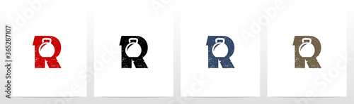 Kettlebell On Letter Logo Design R