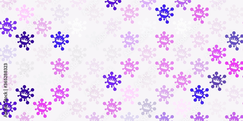 Light purple, pink vector template with flu signs. Light purple, pink vector template with flu signs.
