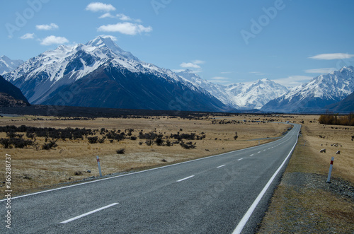 Road to the Mount Cook, South Island, New Zealand, Mount Cook National Park