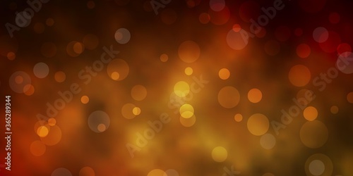Dark Green, Yellow vector background with circles. Abstract illustration with colorful spots in nature style. Design for your commercials.