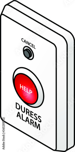 A wall-mounted duress alarm.