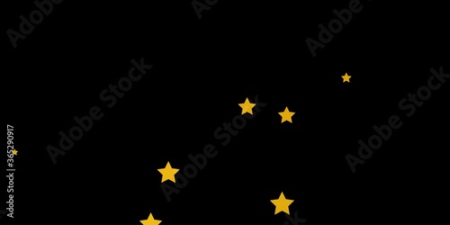 Dark Yellow vector layout with bright stars. Blur decorative design in simple style with stars. Design for your business promotion.