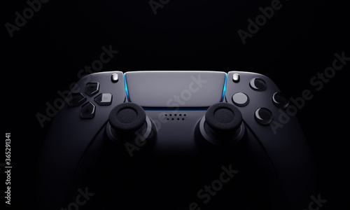 Gamepad on black background - 3d render photo