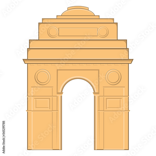 India gate image. Indian architecture - Vector illustration
