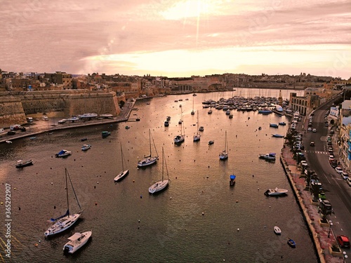 Malta from above. New point of vief for your eyes. Beautiful and Unique place named Malta. For rest, exploring and adventure. Must see for everyone. Europe, island in Mediterian Sea. photo