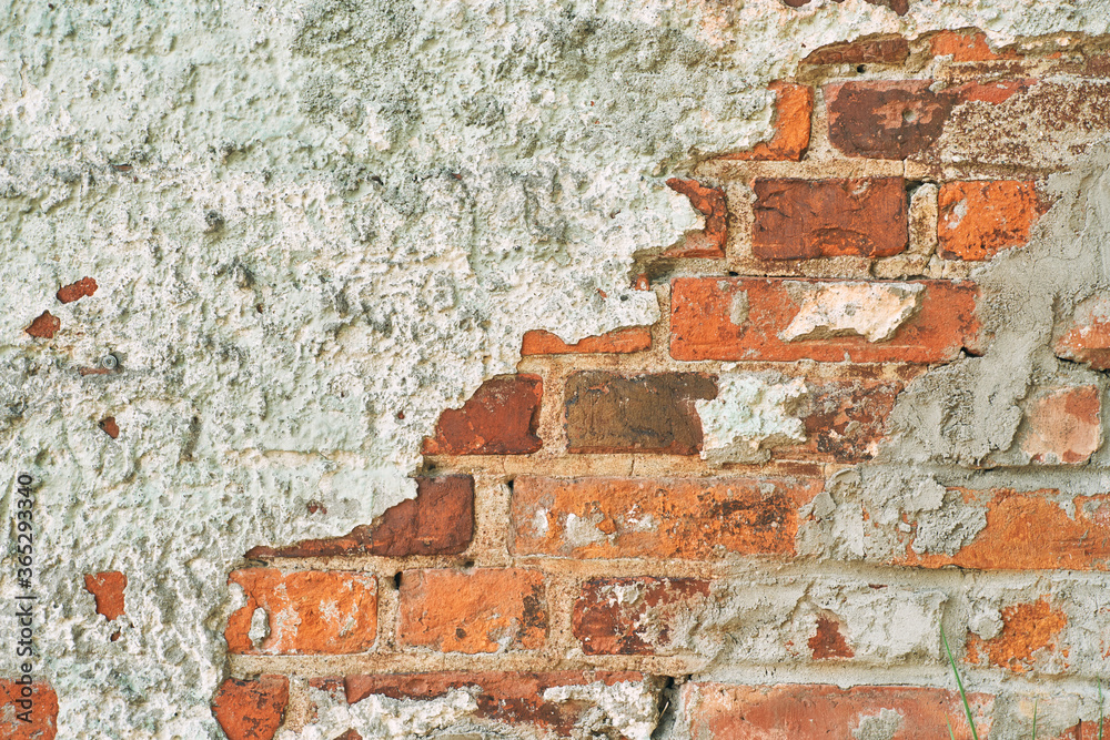 Old red brick wall with concrete. High quality photo Old red brick wall with concrete. High quality photo