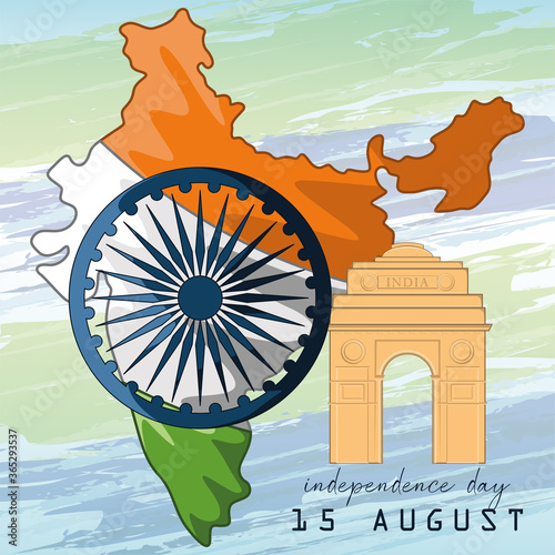 Happy independence day of India. Independence day card - Vector