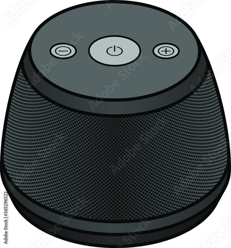 A small black portable speaker.