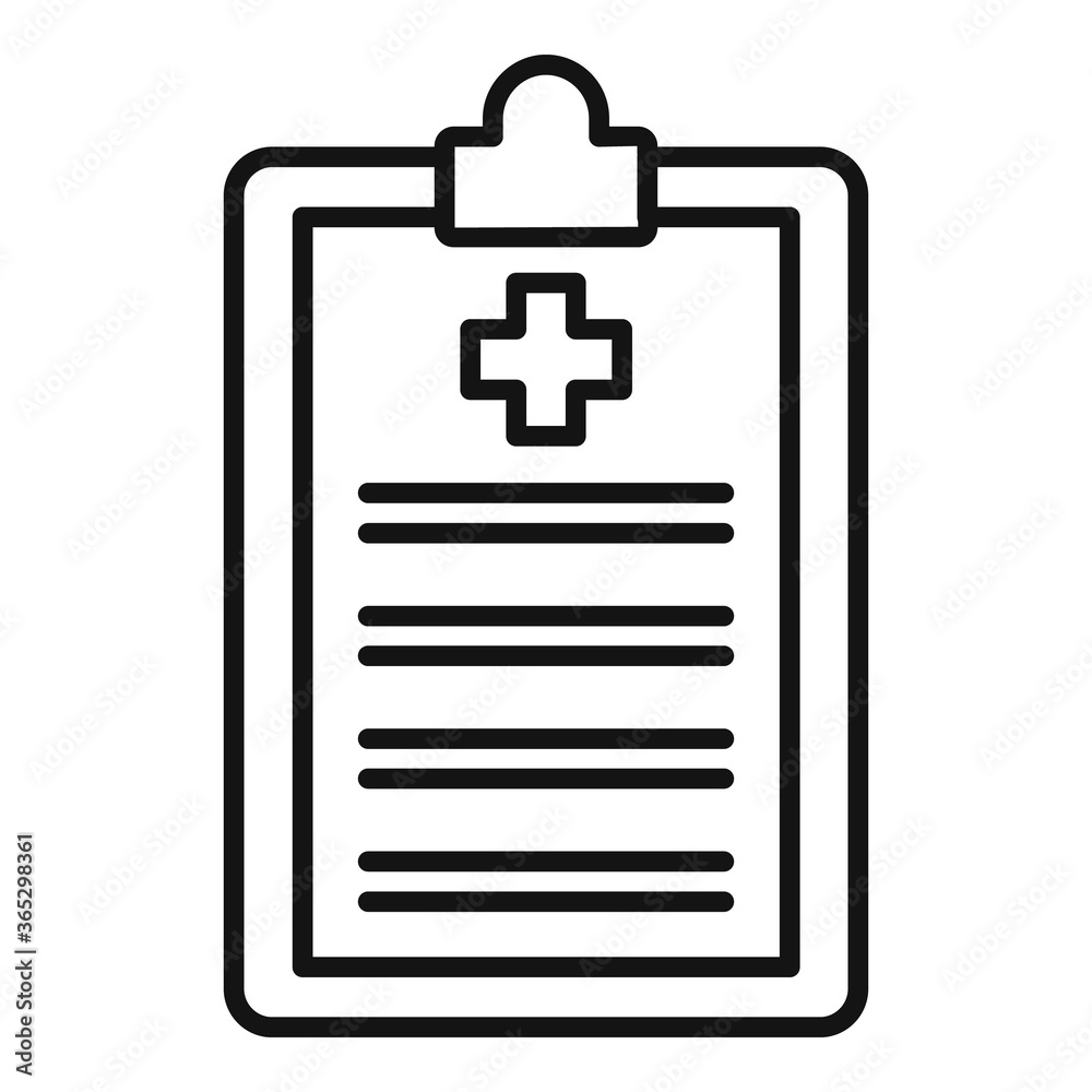Medical clipboard icon. Outline medical clipboard vector icon for web design isolated on white background Medical clipboard icon. Outline medical clipboard vector icon for web design isolated on white background