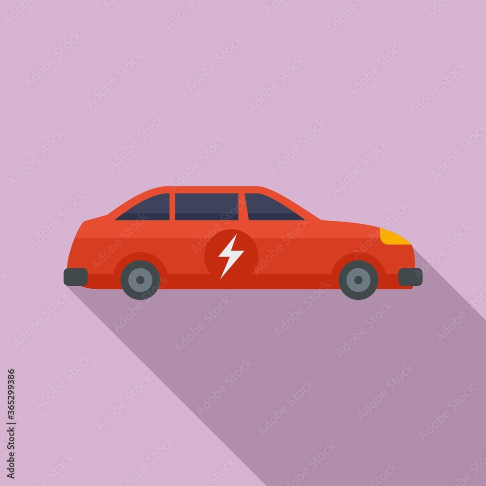 Electric car icon. Flat illustration of electric car vector icon for web design