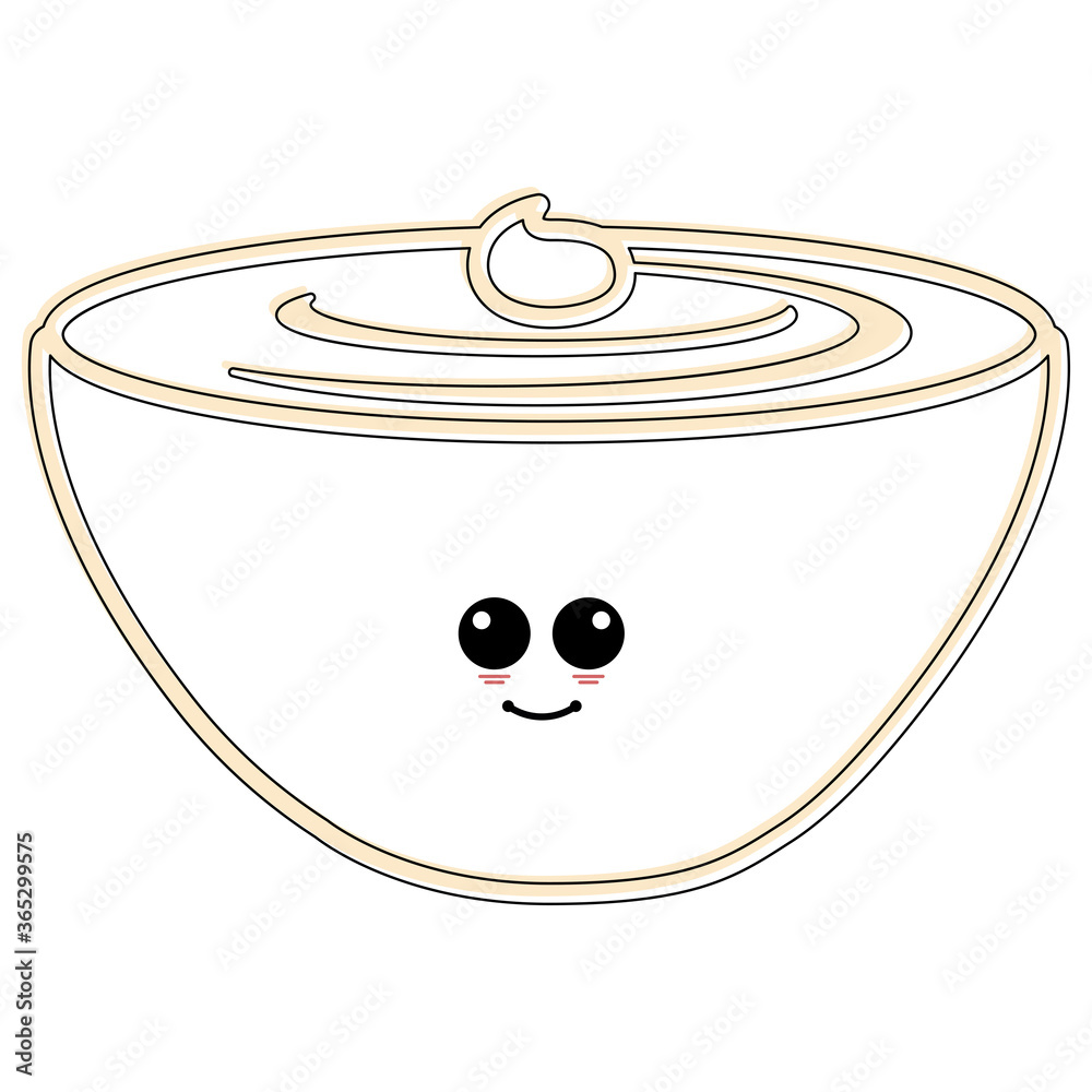 Cartoon icon of a happy milk cream cup. Dairy product icon - Vector ...
