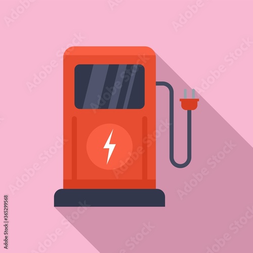 Charge eletric station icon. Flat illustration of charge eletric station vector icon for web design