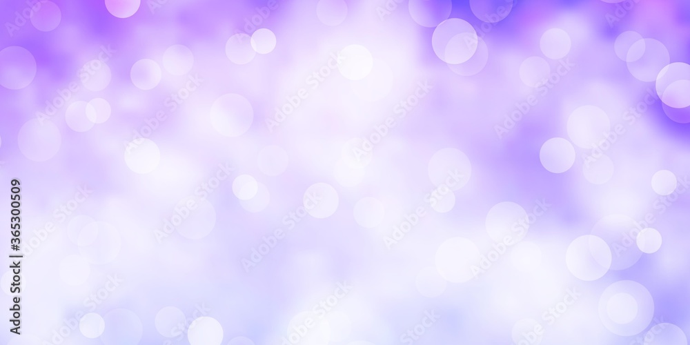Light Purple vector background with bubbles. Colorful illustration with gradient dots in nature style. Pattern for wallpapers, curtains.