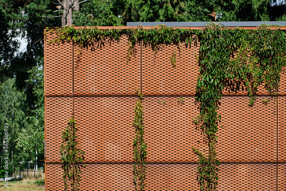 Rusty metal in modern architecture