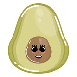 Cartoon icon of a happy avocado - Vector