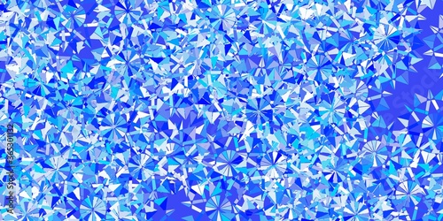 Light blue vector layout with beautiful snowflakes.