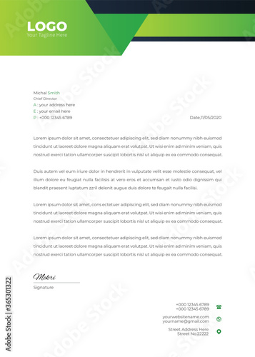 Modern Creative & Clean business style letterhead of your corporate project design. set to print with vector & illustration	