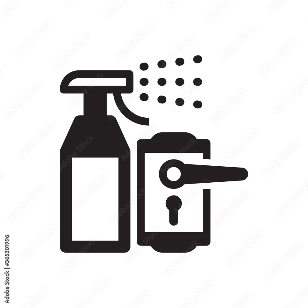 Cleaning spray door knob icon Cleaning spray door knob icon