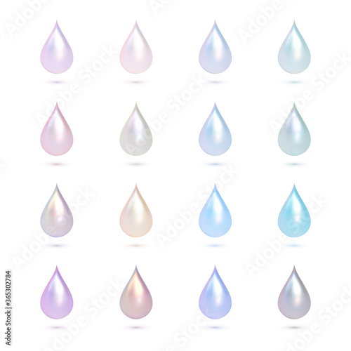 Big set of nacre drops
