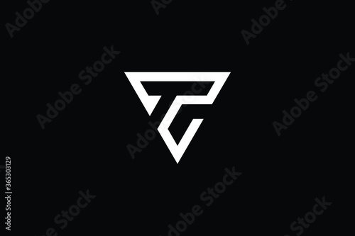 Minimal Innovative Initial TV logo and VT logo. Letter TZ LOGO AND ZT creative elegant Monogram. Premium Business logo icon. White color on black background