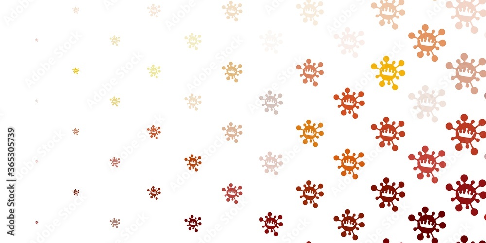 Light yellow vector background with covid-19 symbols. Light yellow vector background with covid-19 symbols.