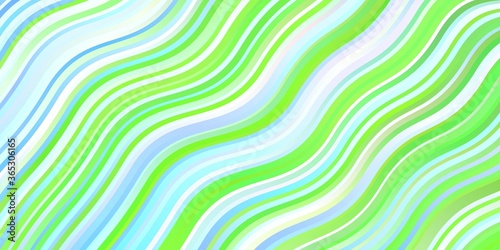 Light Blue, Green vector backdrop with curves. Colorful illustration, which consists of curves. Template for your UI design.