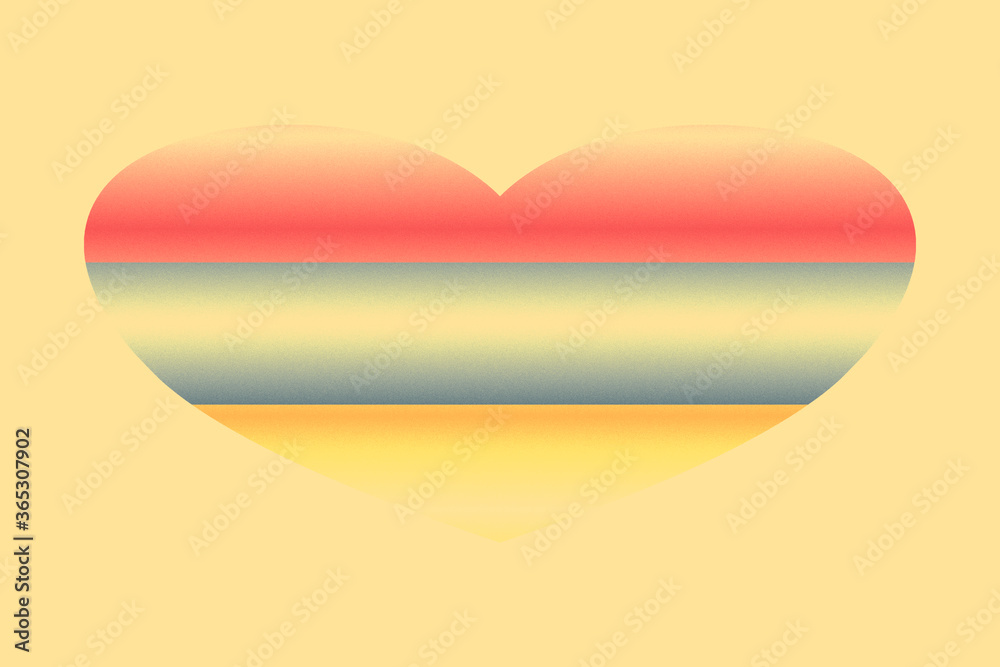 Abstract flag of Armenia in grunge heart shaped. Pastel background. Grain. Abstract flag of Armenia in grunge heart shaped. Pastel background. Grain.