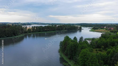 Boat Moving on a Lake photo