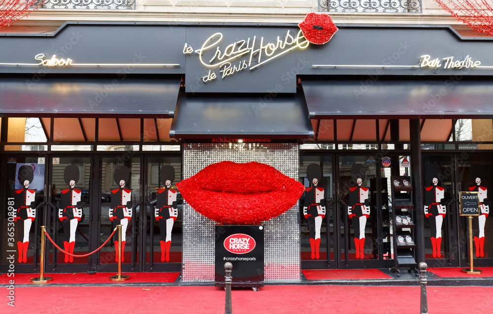 Paris, France-November 30, 2019 : The cabaret Crazy Horse is the most ...