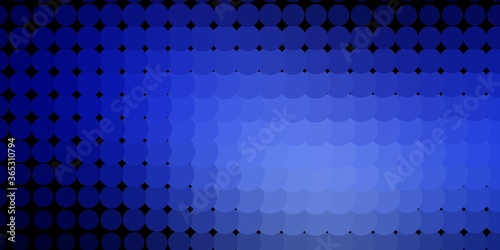 Fototapeta Naklejka Na Ścianę i Meble -  Dark BLUE vector texture with disks. Colorful illustration with gradient dots in nature style. Pattern for wallpapers, curtains.