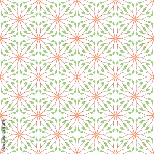 Seamless leaf flower pattern for textile or web design © Елена  Барская