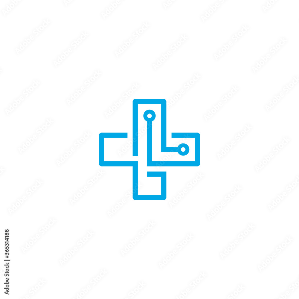 Medical Cross and Technology logo / icon design Medical Cross and Technology logo / icon design