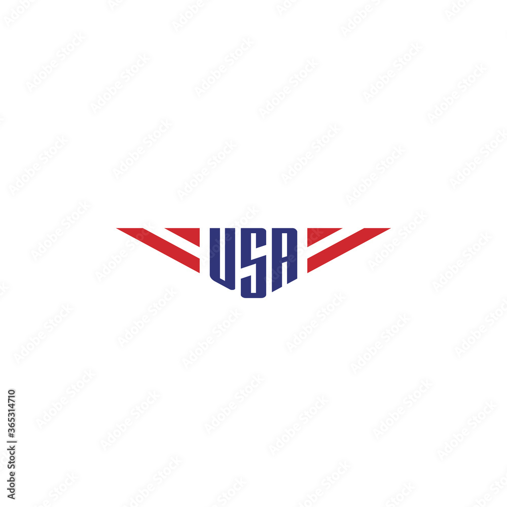 Fototapeta premium USA and Wings logo / icon design