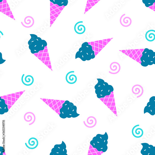 flat vector of colorful ice cream pattern