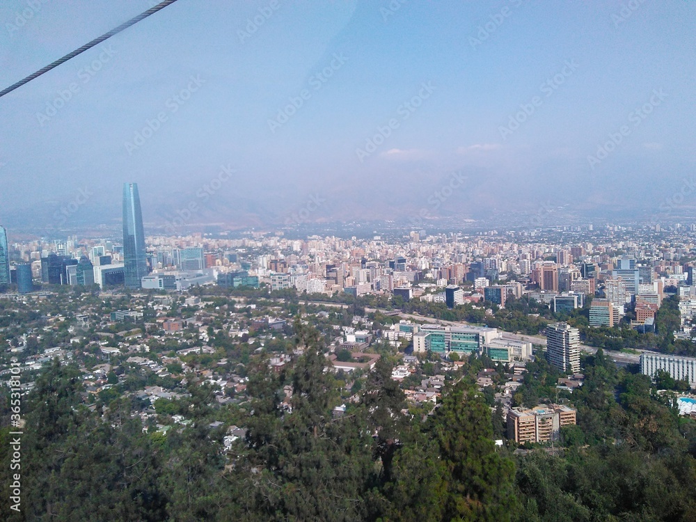 Santiago de Chile city view from above