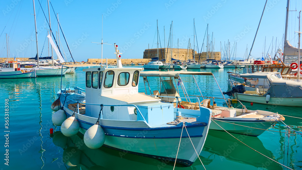 Fshing boats in the old port of Heraklion