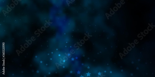 Dark Blue, Green vector background with small and big stars. Decorative illustration with stars on abstract template. Pattern for websites, landing pages.