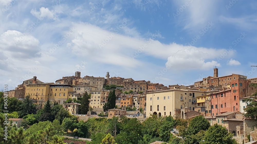 Landscape of the city center of Montepulciano, an ancient town of Tuscany, Italy