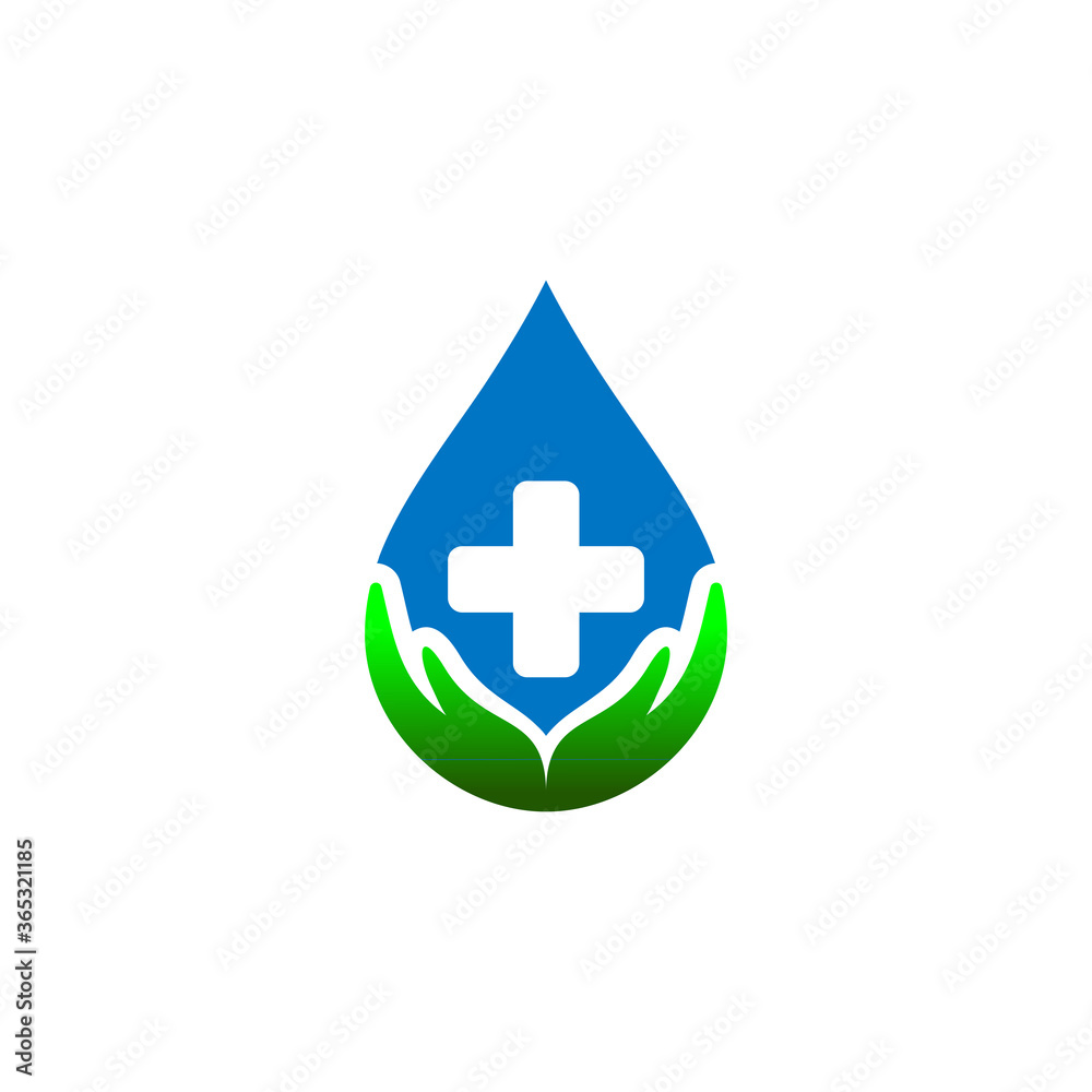 water droplets with hand, hand sanitizer logo water droplets with hand, hand sanitizer logo