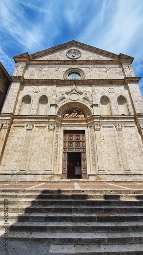 Montepulciano, Tuscany, Italy July 15 2020: Church of Sant' Agostino in Montepulciano. © Federico
