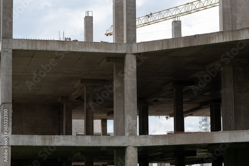 Reinforced concrete structures of a house under construction © Artsiom P