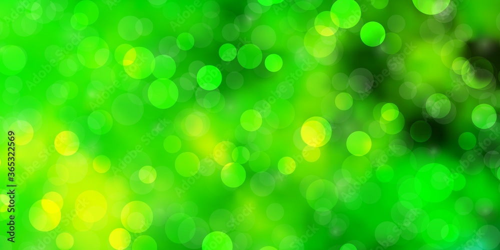 Fototapeta premium Light Green, Yellow vector template with circles. Illustration with set of shining colorful abstract spheres. New template for your brand book.