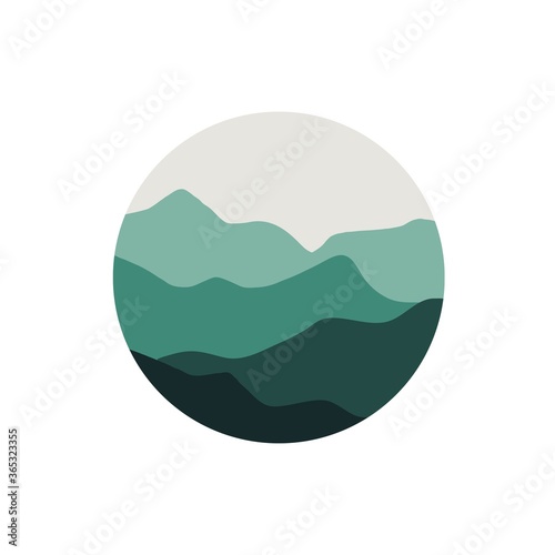 Vector foggy forest landscape circle
