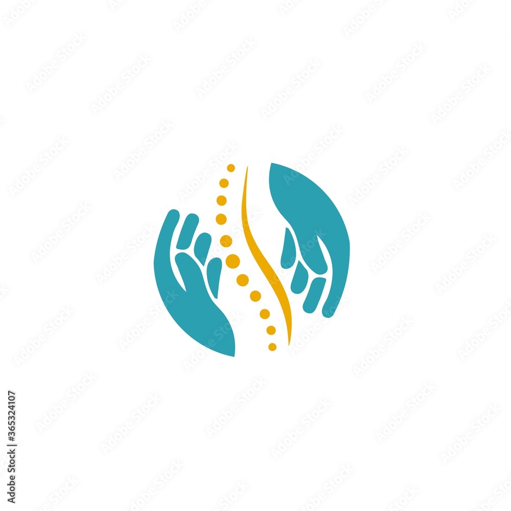 Naklejka premium massage healthy hand logo vector