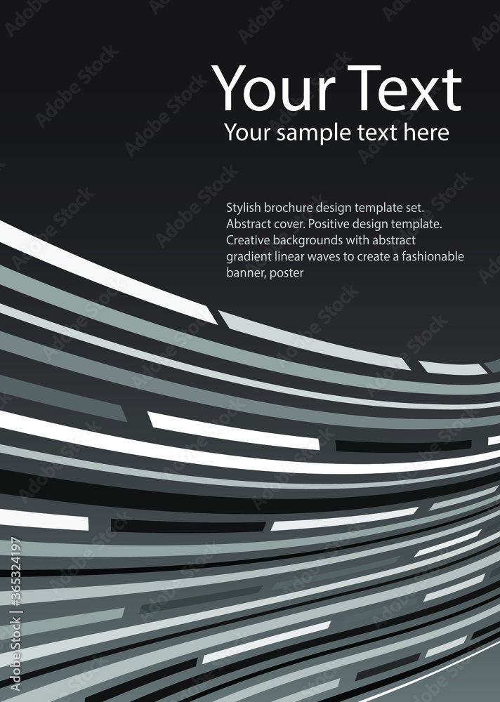 Obraz premium Abstract cover. Design template. Creative backgrounds with abstract linear waves to create a fashionable banner, poster.